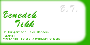 benedek tikk business card